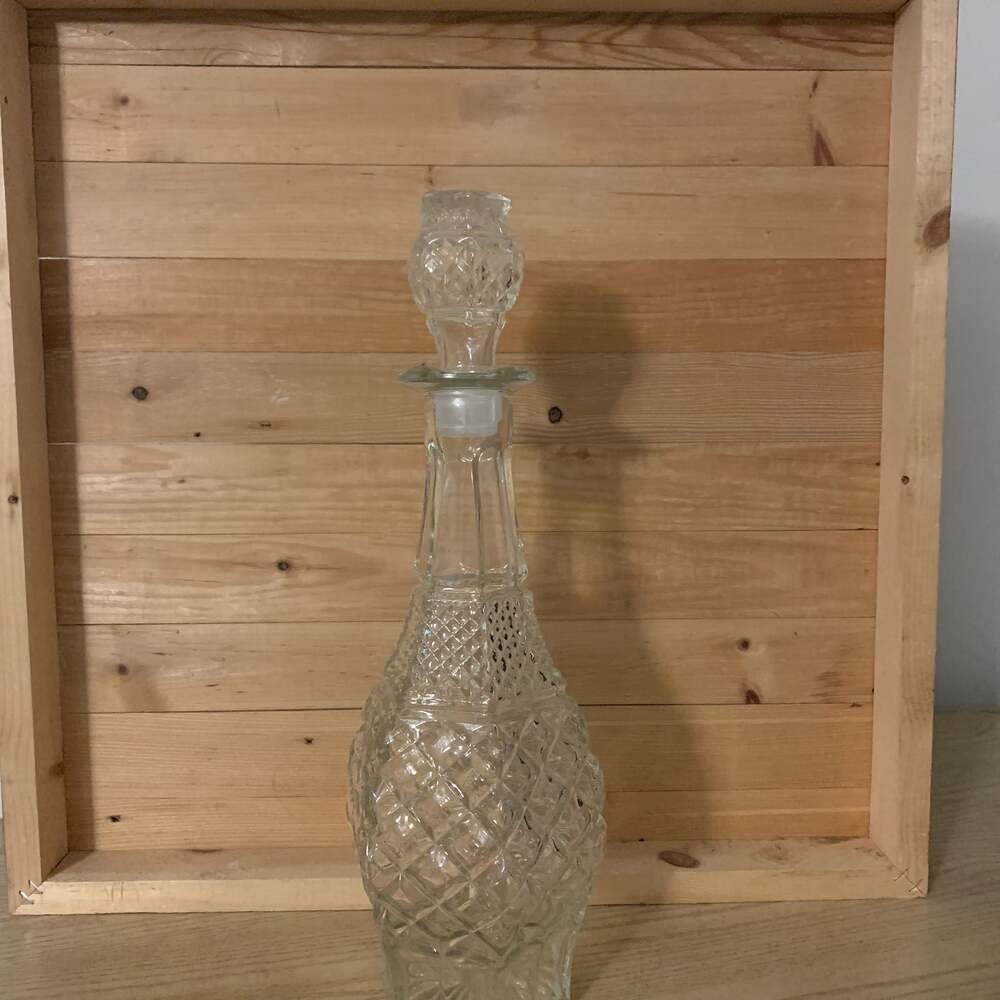 Vintage Anchor Hocking Wexford Clear Glass Decanter with Stopper